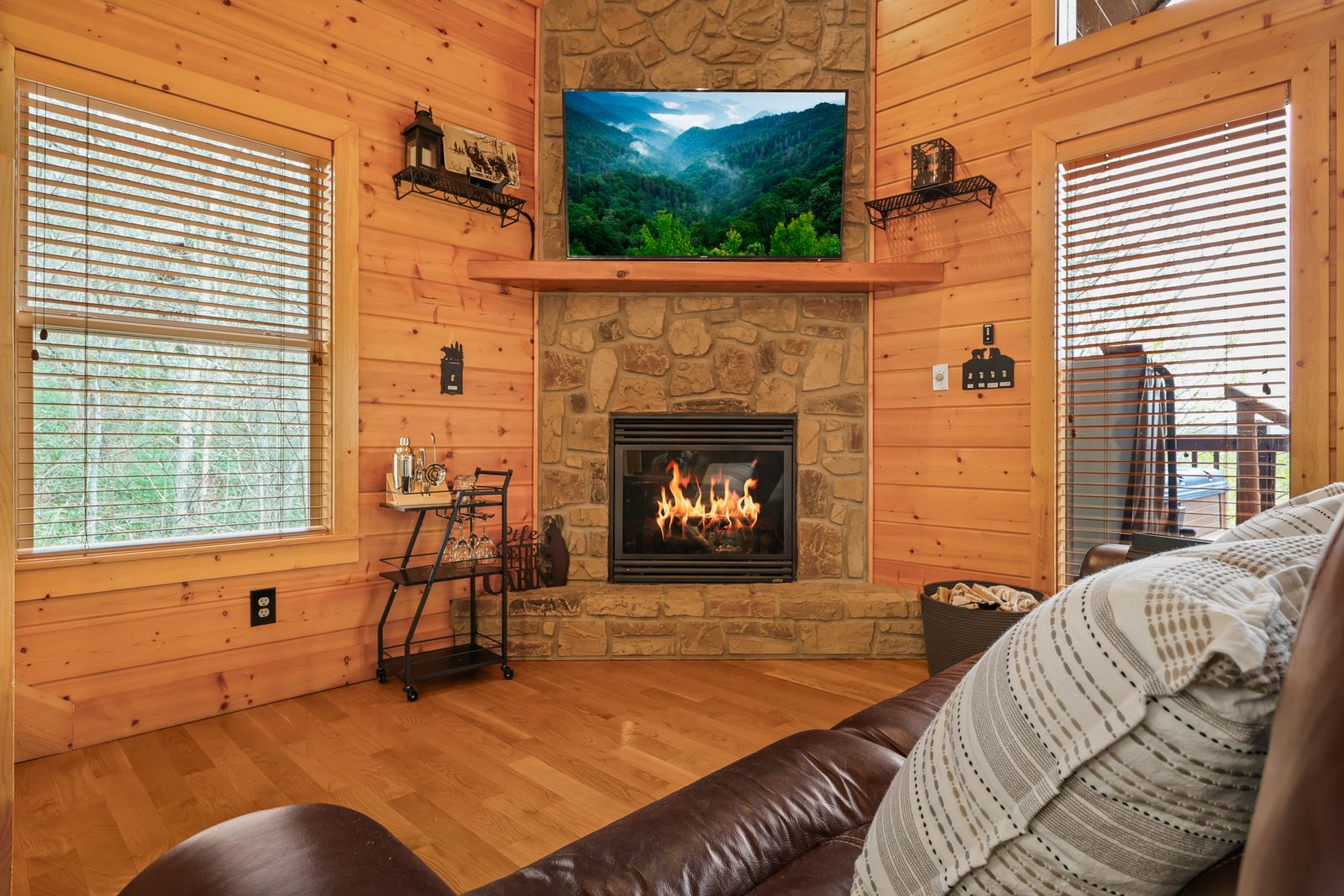 Living room with fireplace